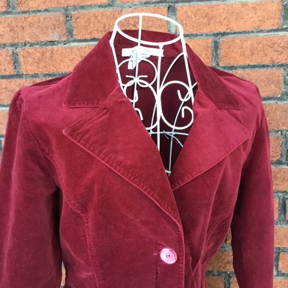 Vintage la belle velvet red maroon blazer - Picture 5 of 7